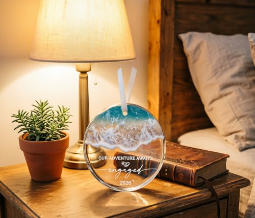 2026 Engagement Glass Ornament - Our Adventure Awaits