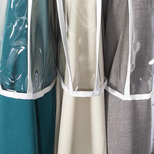 Set of 3 Clear Vinyl Shoulder Covers - Dust Protection for Garments