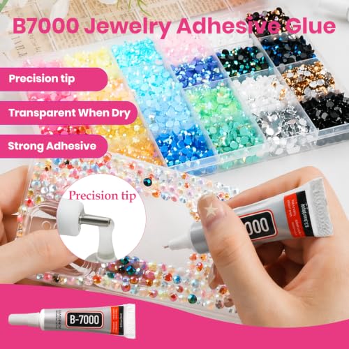 HORHIZA Resin Jelly Rhinestones Bedazzling Kit with B7000 Glue and Tools