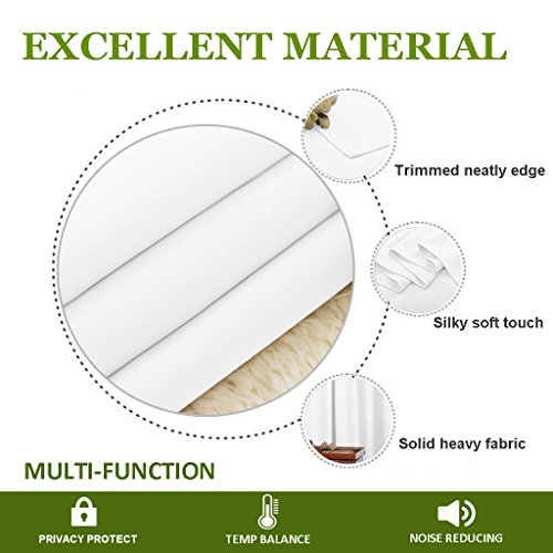 NICETOWN White Window Curtain, 70"W x 63"L Grommet Panel for Bedroom
