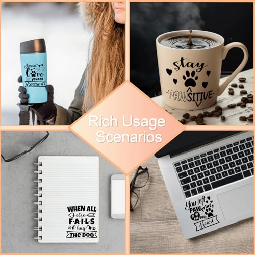 Elewins 12PCS Dog Quote UV DTF Cup Wrap Transfers for Mugs and Glass