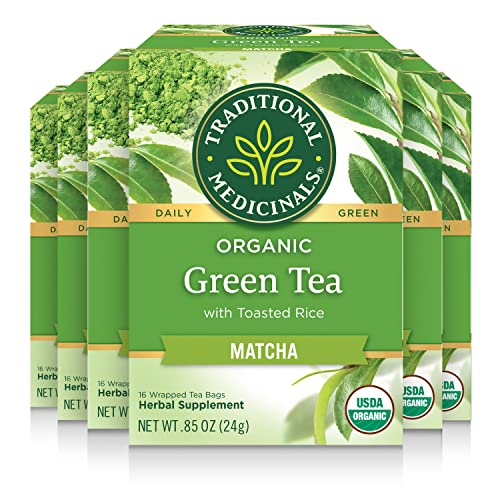 Organic Green Tea Matcha Genmaicha - 96 Tea Bags, Caffeine-Free