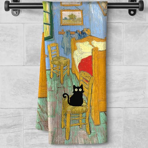 Vintage Masterpiece Cat Kitchen Towel - Bedroom in Arles Design