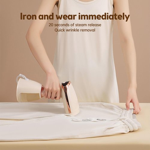 Cornesty Handheld Steamer for Clothes 1500W 20s Heatup Fabric Wrinkles Remover Portable Handheld Garment Steamer with Removable Water Tank and Fabric Brush Steamer for Garments(champagne)