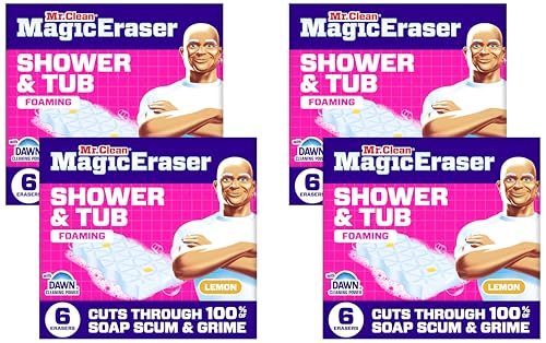Mr. Clean Magic Eraser Shower & Tub Foaming Sponges, 6 Count (Pack of 4)