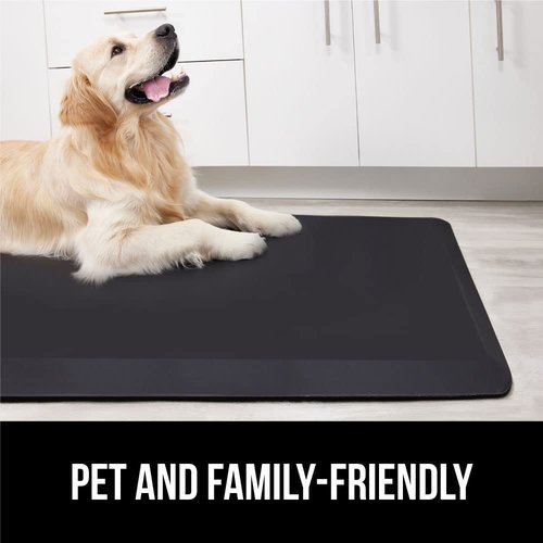 GORILLA GRIP Comfortable Cushioned Kitchen Mats for Floor, 70x24, Waterproof and Stain Resistant Soft Top, 3/4 Inch Thick Ergonomic Standing Desk Anti Fatigue Mat, Foam Supports Ankles and Feet, Black