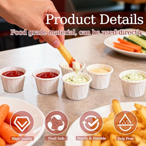 GGOLDMER 300 Pack 0.5 oz Disposable Paper Souffle Cups for Food & Pills