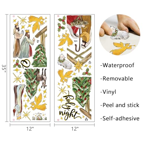 Nativity Christmas Wall Decals - Religious Holiday Stickers for Home & Retail