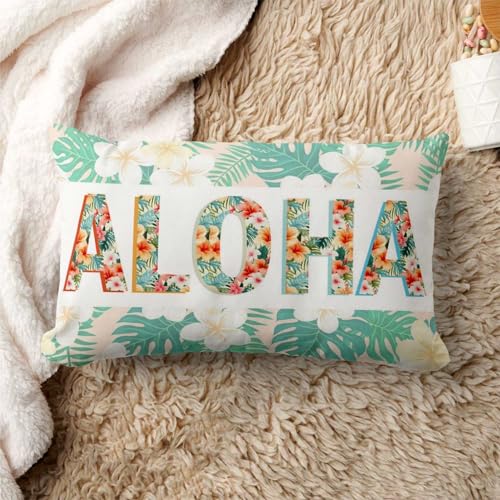 Aloha Decorative Pillow Cover 12x20 inches - Beach Style