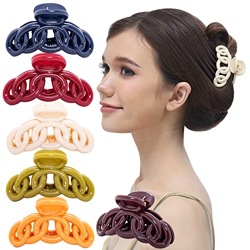 RC Roche Ornament Large Claw Hair Clips for Thick Hair 6 Pack