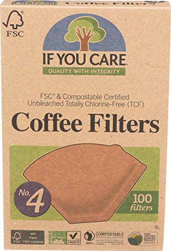 If You Care #4 Cone Coffee Filters - Unbleached & Compostable, 100 Count