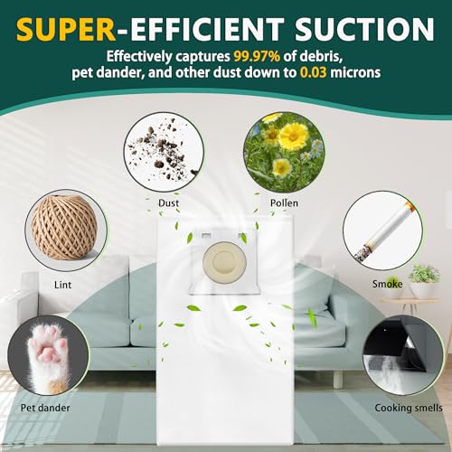 Funmit IB600 HEPA Vacuum Bags Compatible with Kenmore Intuition Upright Vacuum Cleaner of all models, BU4050 BU4021 BU4022 BU4020 BU4018 BU3040 BU4023 etc, 6 Pack, White