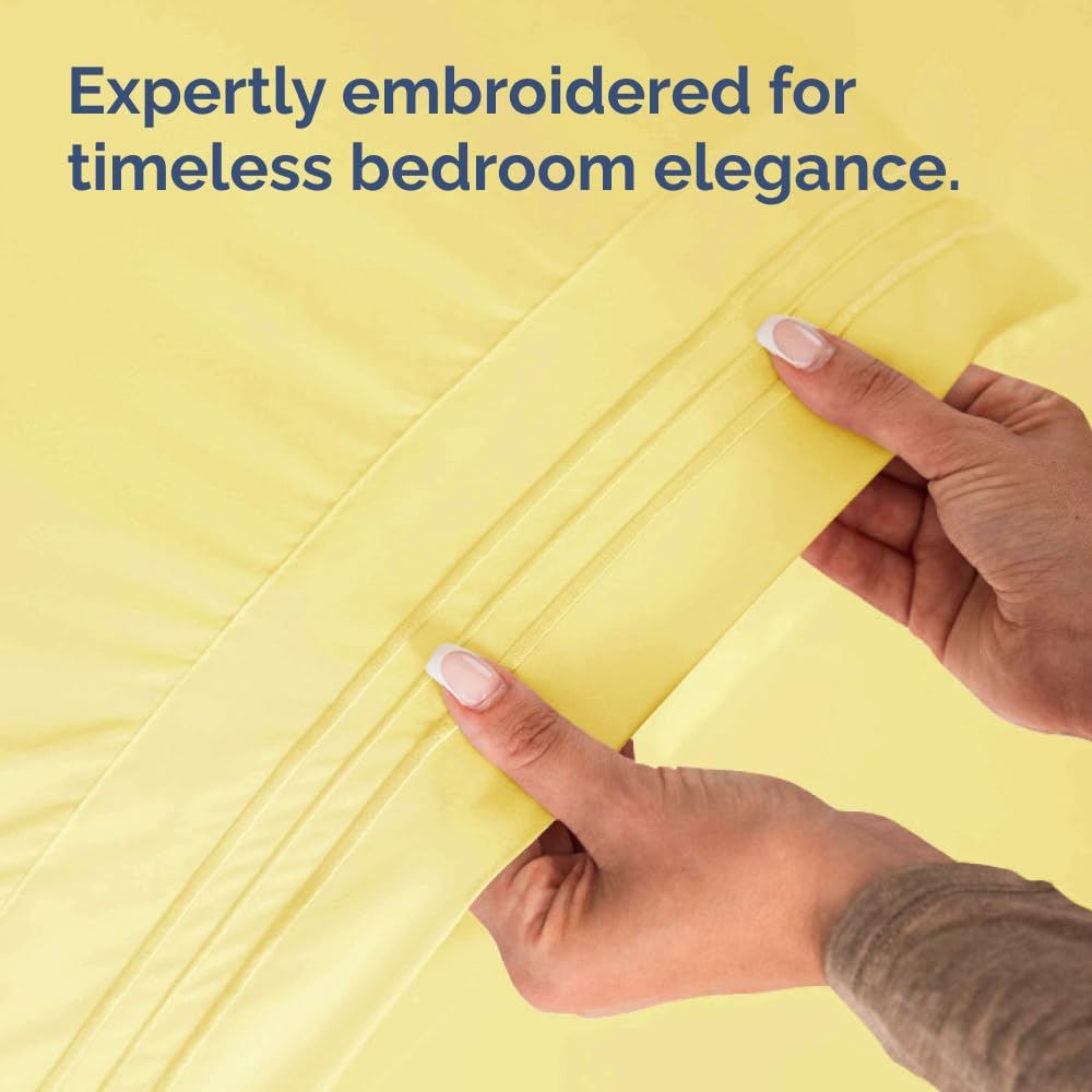 Skiennix Body Pillowcases Set of 2 | Soft 20x54 Long Pillow Covers for Side Sleepers - Comfy, Wrinkle-Free, Machine Washable - Yellow