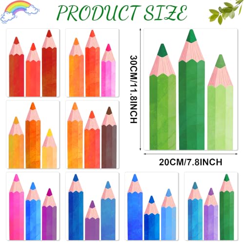 Nelisylux 9 Sheets Pencil Window Clings Double-Sided Back to School Decorations for Glass Windows and Classrooms