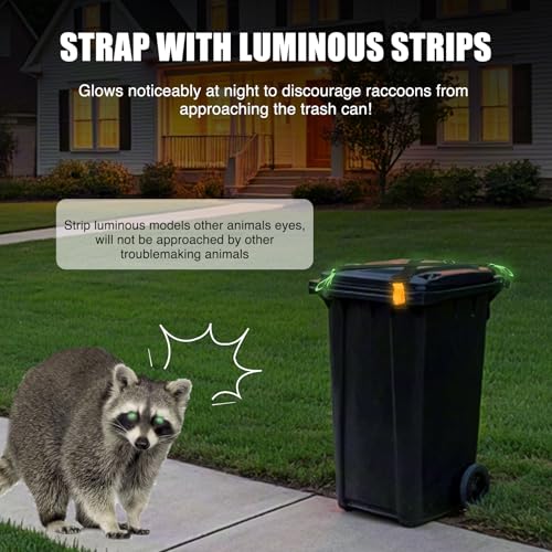 Adjustable Animal-Proof Trash Can Locks with Reflective Strips - 2 Pack