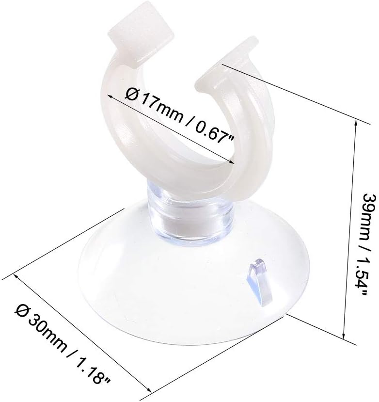 Uxcell Aquarium Suction Cup Clips - 12Pcs Airline Tube Holders for 17mm Fish Tank Setup