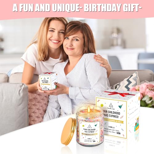 Happy 18th Birthday Candle for Boys & Girls - Soy Wax, Vanilla Scented