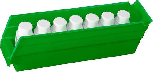 Akro-Mils 30110 Plastic Shelf Bins, Heavy Duty Storage Bins for Garage, Closet, and Drawer Organization, 12-Inch x 3-Inch x 4-Inch, Green, 24-Pack