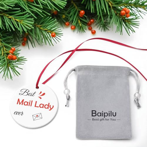 Mail Carrier Appreciation Ceramic Ornament - Best Mail Lady Gift