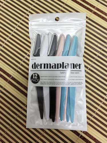 Dermaplane Razor 12-Pack Face Shaver and Eyebrow Trimmer Peach Fuzz Remover