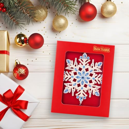 Mi Light Blue Snowflake Christmas Tree Ornament - 2026 Dated Keepsake, 5 Inch with Crystals