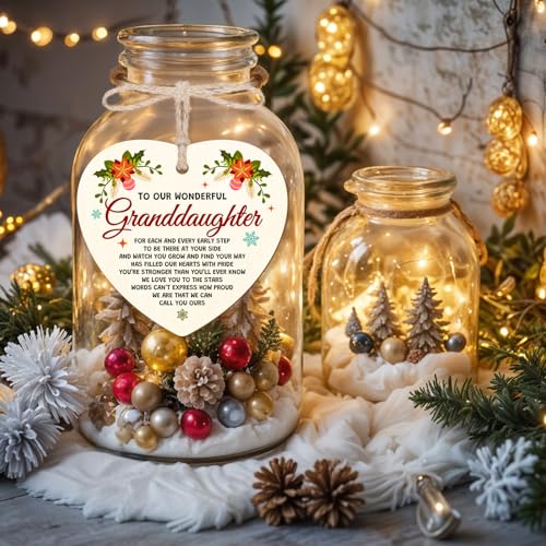 Wooden Christmas Ornament for Granddaughter - Heartfelt Keepsake Gift