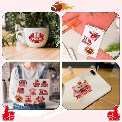 Red Team Spirit Glitter Temporary Tattoos - 180 Pcs