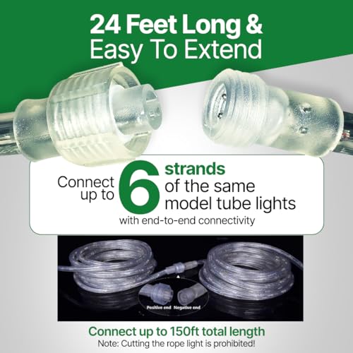 Clear Incandescent Rope Light 24 Feet Connectable Waterproof Tube - Variation of THIS listing: 1 / Clear
