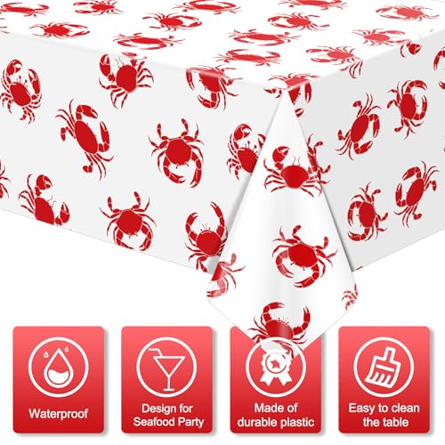 3 Pack Crab Boil Disposable Tablecloths, 108x54 Inch Waterproof Table Cover