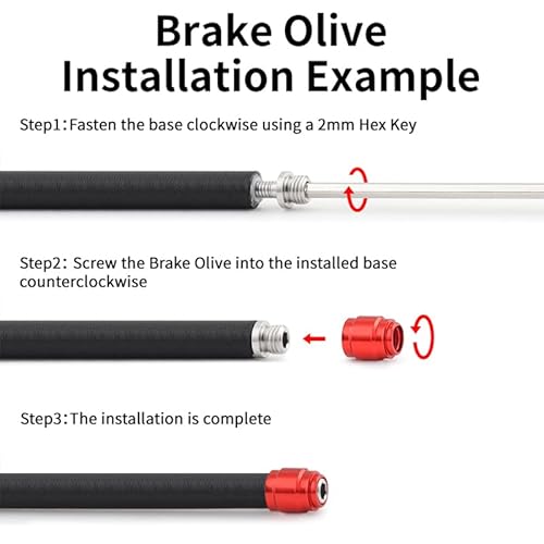 4 sets Bicycle Brake Olive Connecting Insert Kit for Avid SRAM Bike Hydraulic Disc StealthamaJig Brake Hose STEALTH-A-MAJIG Quick Install, Red