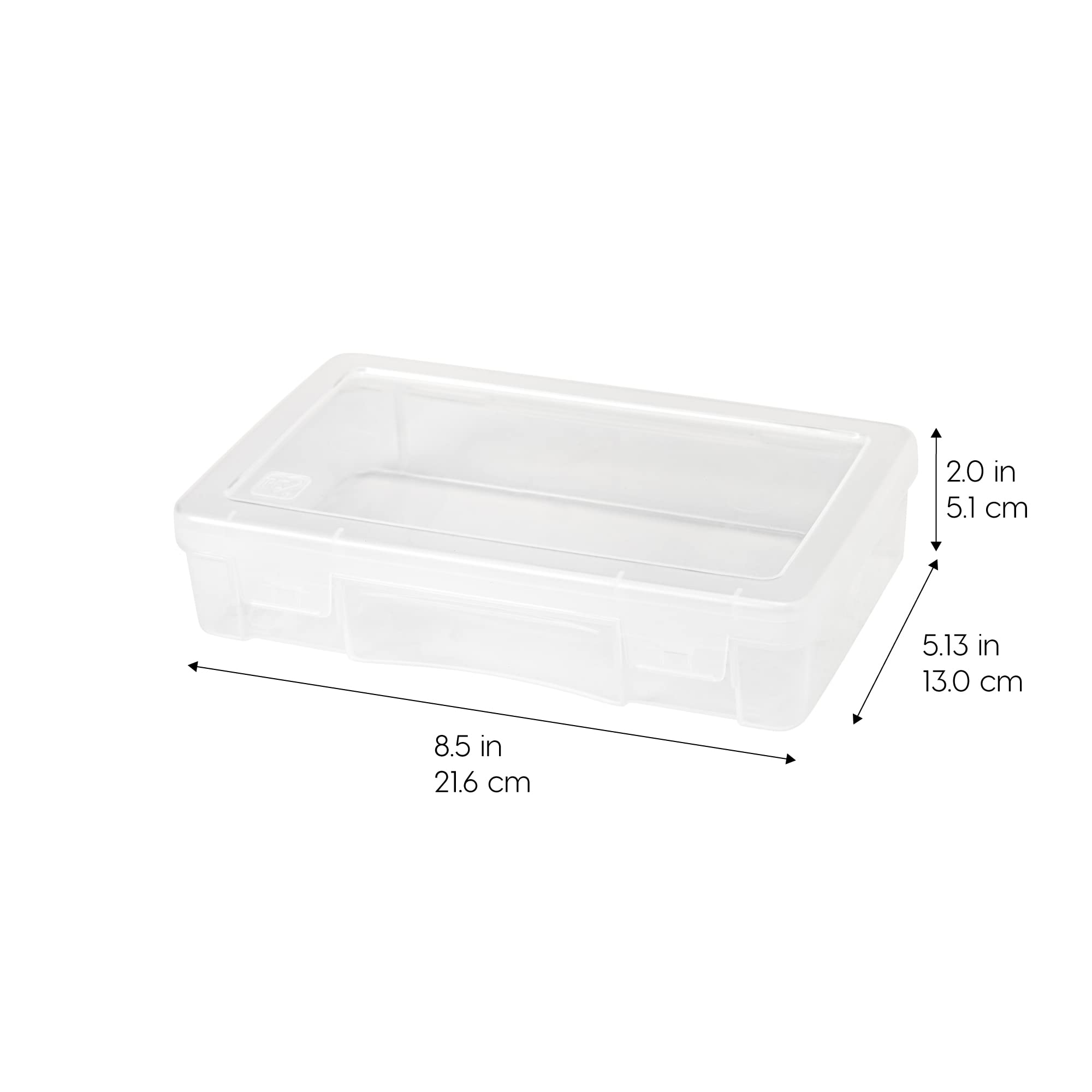 IRIS USA Pencil Case Boxes, 6-Pack, |Made in USA|, Plastic Bead Organizing Containers with Snap Lid for Arts, Crafts, Ephemera, Stickers, & Dance Cheer, Clear - Medium