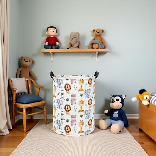 Cute Animals Baby Laundry Hamper - Waterproof Kids Storage Bin