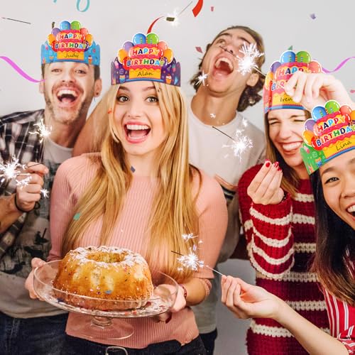 30 Pack Colorful Birthday Crowns for Kids - Party Hats