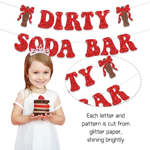 Dirty Soda Bar Banner Sign for Teen Parties - 6ft Glitter Decor
