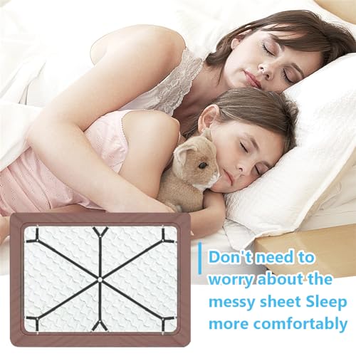 Adjustable Bed Sheet Fastener Kit with Non-Slip Clips - 6 Clips for All Mattress Sizes