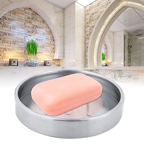 Stainless Steel Round Soap Dish for Bathroom & Kitchen