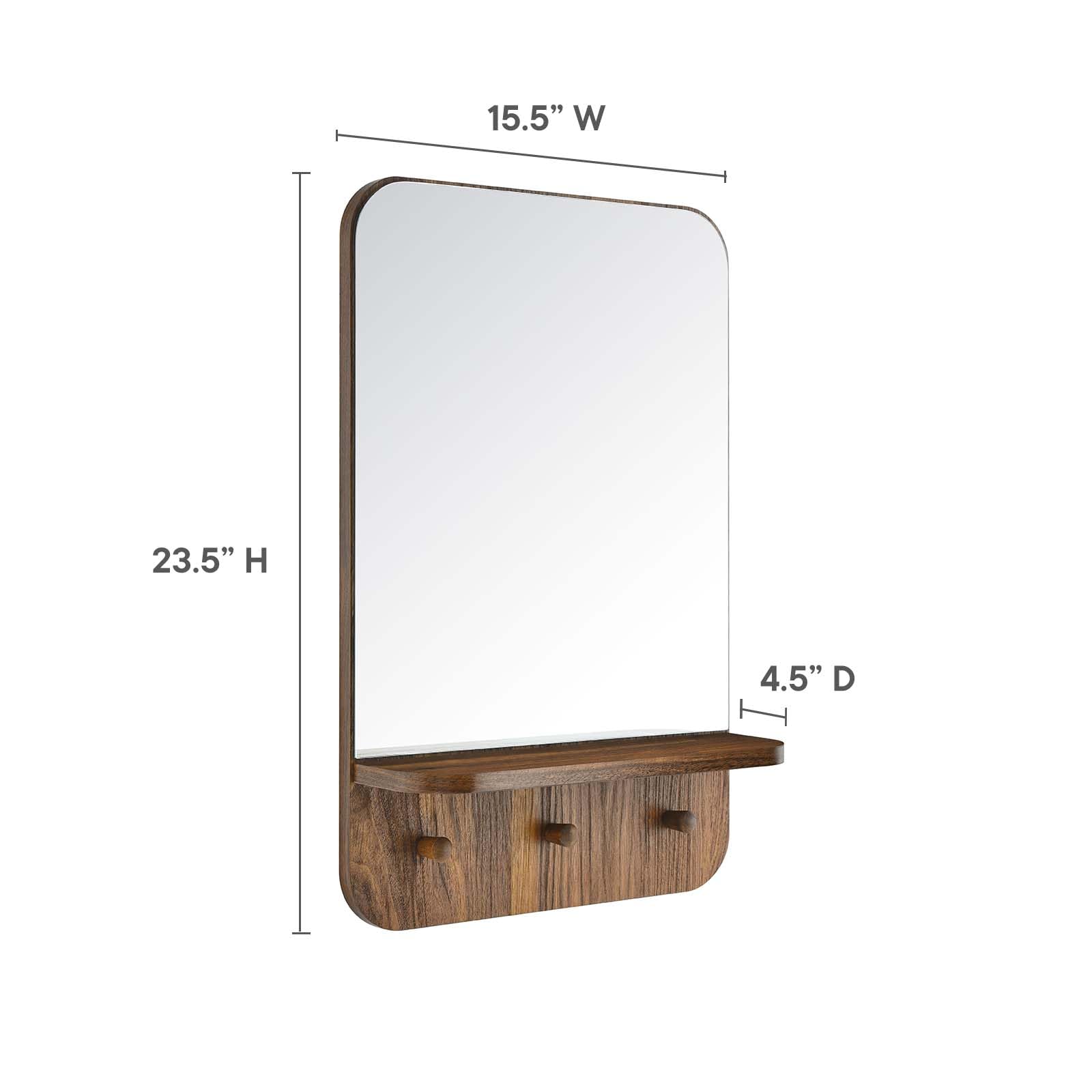 Modway EEI-6348-WAL Lumina Mirror, Walnut