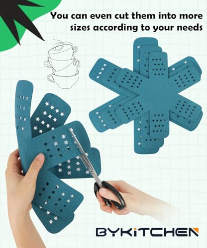 BYKITCHEN Pot Pan Protectors - 6pcs Set, 12/14/16 inch, Cyan