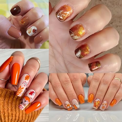 12Pcs Fall Fall Nail Art Stickers Autumn Water Decals Thanksgiving