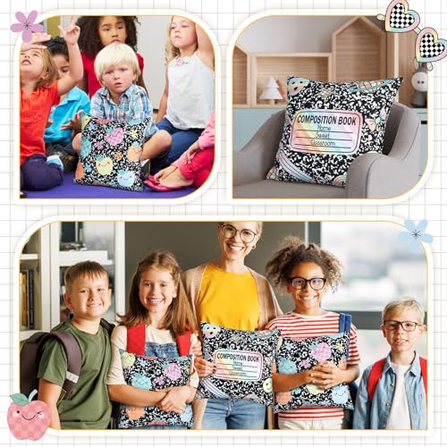 Hillsuren 18x18 Composition Notebook Throw Pillow Covers - Pastel Pencil