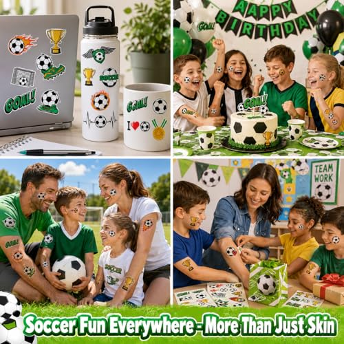 Soccer Temporary Tattoos Bulk Pack - 98PCS Kids Party Favors