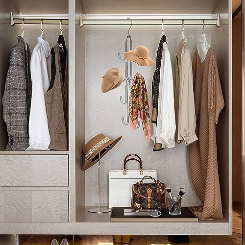 Baoswi 4-Tier Purse Organizer - Silver Metal Hanging Bag Holder