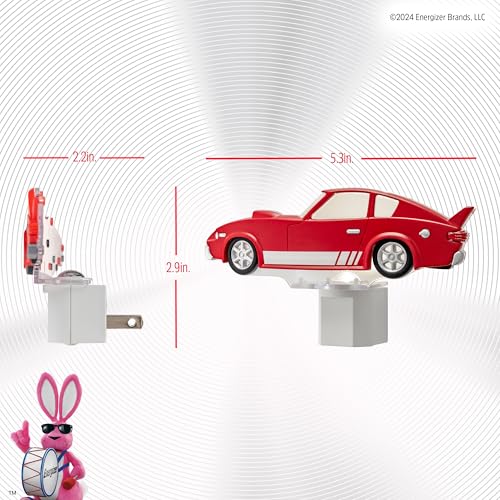 Energizer Race Car LED Night Light with Dusk to Dawn Sensor, Soft White
