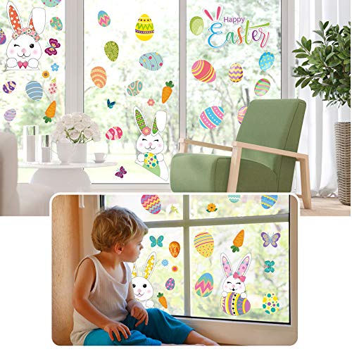Easter Window Clings Stickers - 120 PCS Bunny & Egg Decor
