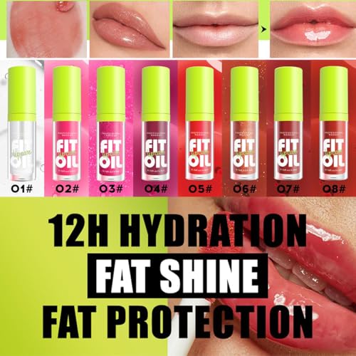 Qifylmaf Moisturizing Lip Plumping Gloss with Big Brush Head #08