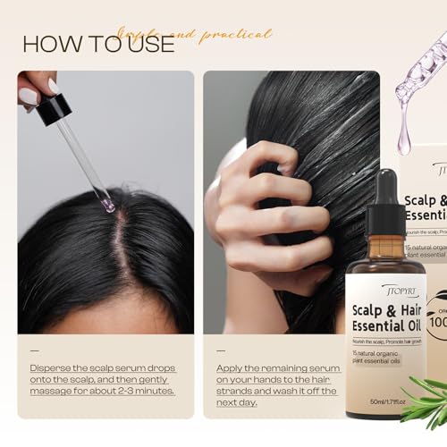 Jtopyrt Rosemary Castor Hair Growth Oil - 50ml Scalp Care Treatment