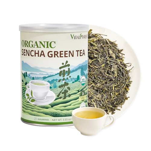 Organic Sencha Green Tea Loose Leaf – 100g, USDA Certified, Mild Umami Flavor