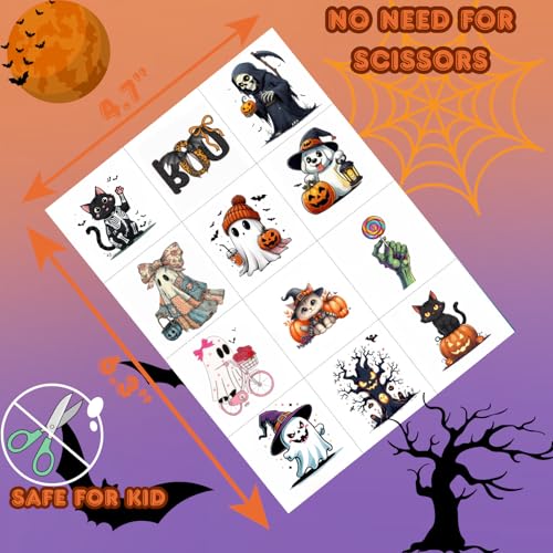 Glow in the Dark Halloween Temporary Tattoos 108 PCS Party Favors