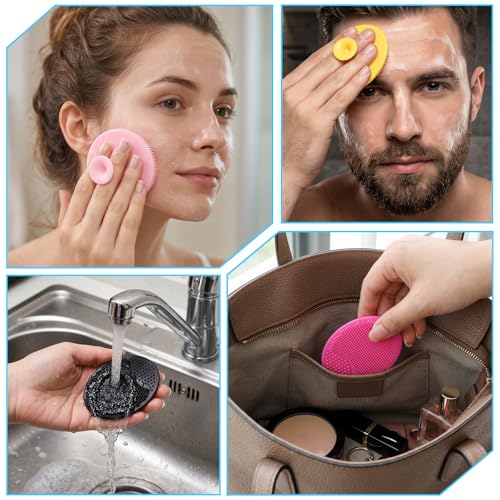 8 Pcs Silicone Face Scrubber Exfoliating Brush for Deep Cleansing