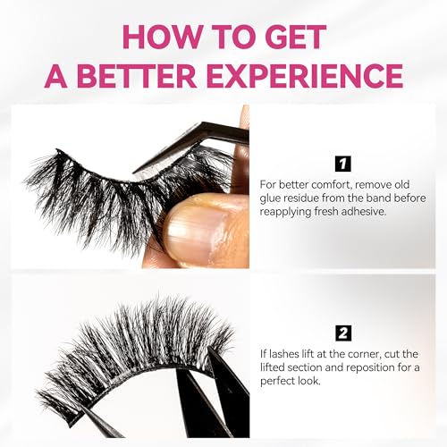 CINYOLA Fluffy Wispy False Eyelashes 10 Pairs D Curl Cat Eye Fake Lashes